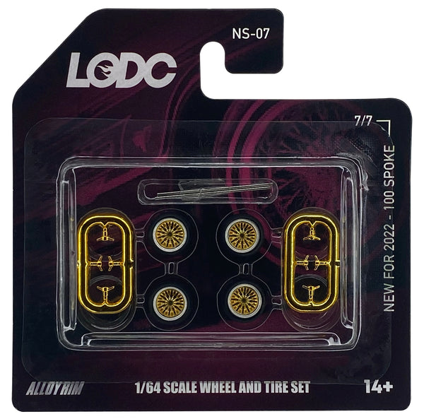 Series 2 LODC wheels 100 spoke 8mm Chrome rim with Gold insert