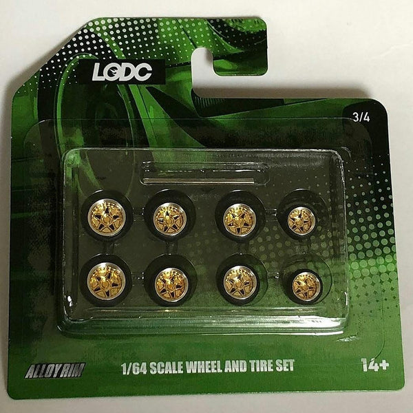 LODC wheels Hollow Star Chrome rim Gold insert S1-3/4
