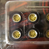 All same size 10mm Series 2 LODC wheels 8 spoke  Chrome rim with Gold insert S2-1/7