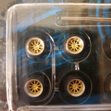 All same size 8mm Series 2 LODC wheels 10 spoke Chrome rim with Gold insert S2 2/7