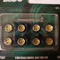 All same size 10mm Series 2 LODC wheels 5 Star S2-3/7 Chrome rim with Gold insert