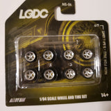 All same size 10mm Series 2 LODC wheels 5 spoke light Chrome rim with Chrome insert S2-4/7