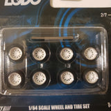 All same size 10mm Series 2 LODC wheels 10 spoke  Chrome rim with White insert 2/7