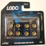 All same size 10mm LODC wheels Mesh Chrome rim Gold insert S1-2/4