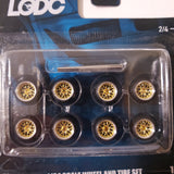 All same size 10mm LODC wheels Mesh Chrome rim Gold insert S1-2/4