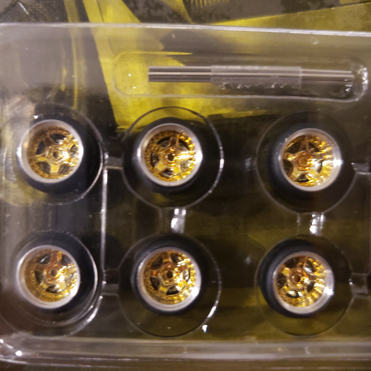 All same size 10mm LODC wheels 5 spoke GT Chrome rim Gold insert S1-4 ...