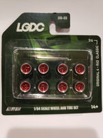 All same size 12mm LODC wheels Hollow Star Red Chrome rim Chrome insert S1-3/4