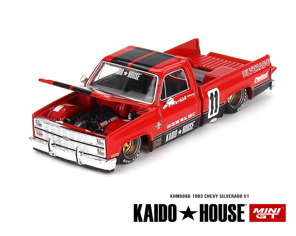街道ハウス CHEVROLET SILVERADO KAIDO V1(チェイス) Chase! Mini GT x Kaido House 1:64 Chevrolet Silverado KAIDO