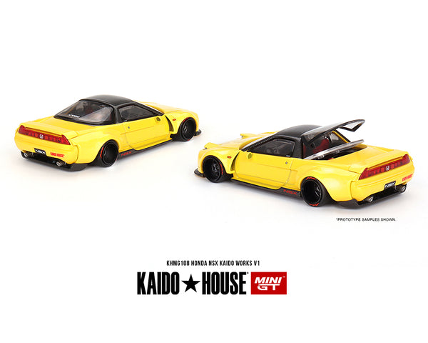 Kaido House x Mini GT 1:64 Honda NSX Kaido WORKS V1 – Yellow