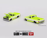 Kaido House x Mini GT 1:64 Chevrolet Silverado KAIDO Flo V1 – Yellow Chrome